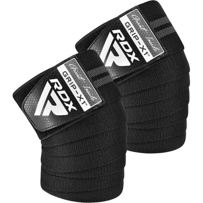 Бинти на коліна RDX KR11 GYM Knee Wrap Black/Grey Бинти на коліна RDX KR11 GYM Knee Wrap Black/Grey