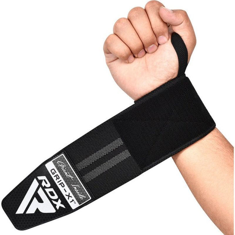 Бинти для зап“ясть (кистьові бинти) RDX WR11 GYM Wrist Wrap Black/Grey Бинти для зап“ясть (кистьові бинти) RDX WR11 GYM Wrist Wrap Black/Grey