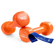 Гантелі вінілові PowerPlay  2 * 1 кг. PP_4103 Помаранчеві (2шт. - пара)