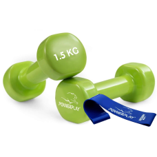 Гантелі вінілові PowerPlay  2 * 1,5 кг. PP_4103 Зелені (2шт. - пара)