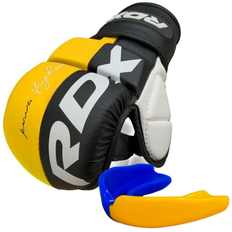 Рукавиці для ММА (Греплінгові рукавички) RDX T6 Plus Rex Yellow S Рукавиці для ММА (Греплінгові рукавички) RDX T6 Plus Rex Yellow S