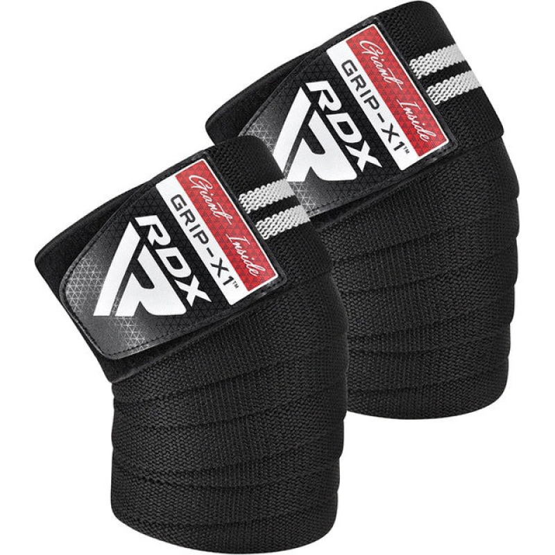 Бинти на коліна RDX GYM KNEE WRAP R11 BLACK/WHITE Бинти на коліна RDX GYM KNEE WRAP R11 BLACK/WHITE