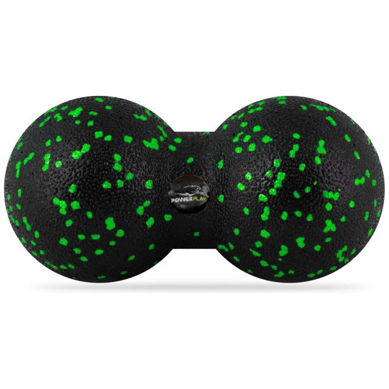 Масажний м“яч подвійний PowerPlay PP-4352 Epp foam peanut ball (d8*16cm.) Чорно/Зелений