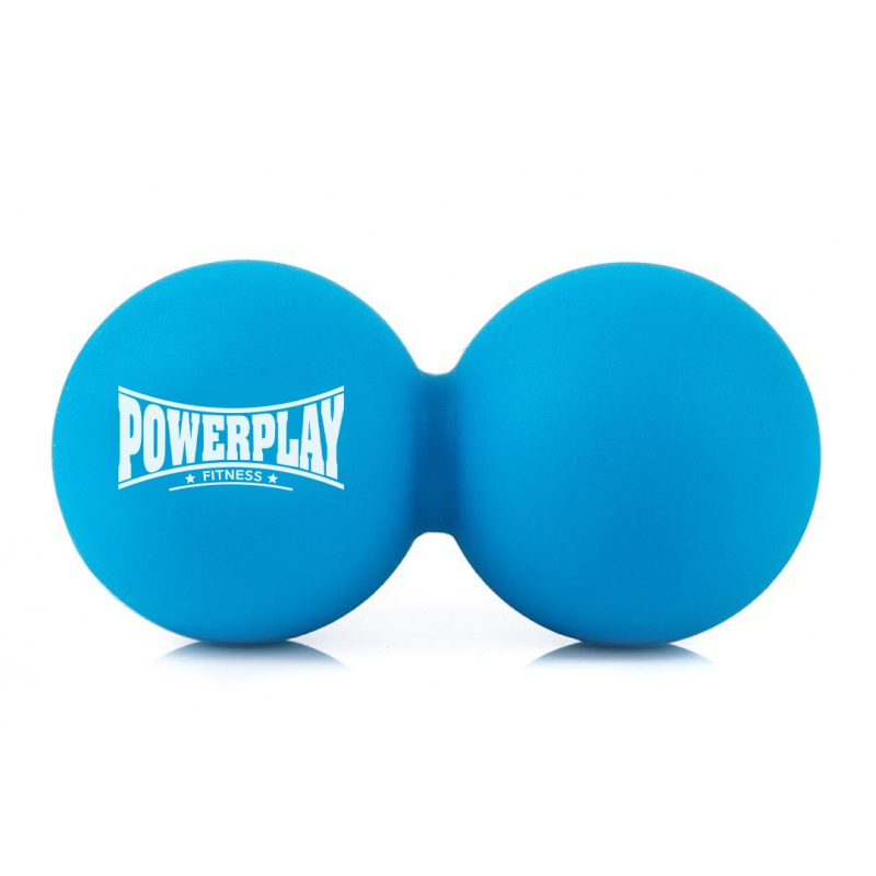 Масажний силіконовий подвійний м“яч PowerPlay PP-4355 Silicone Lacrosse Peanut Ball (6.3*12.6см.) Синій