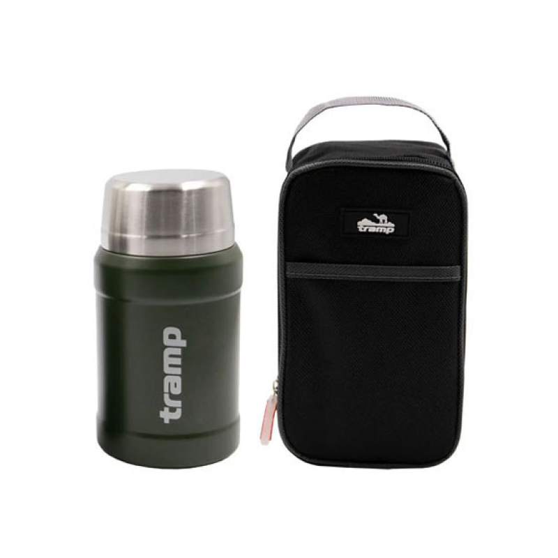 Термос TRAMP харчовий 0,8 л у чохлі оливковий (TRC-132-olive) (UTRC-132-olive)