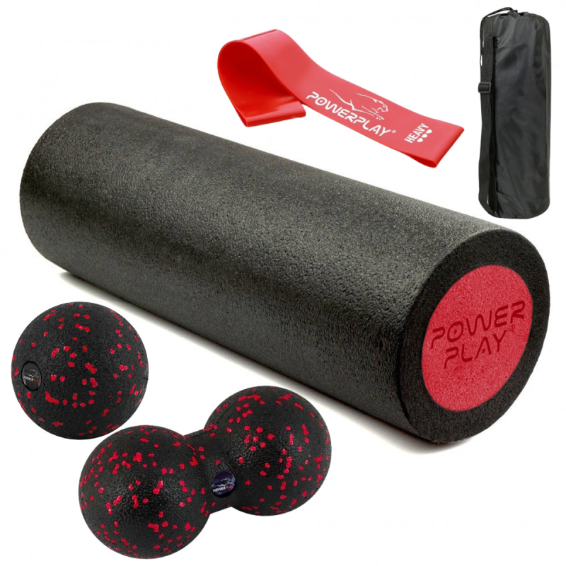 Набір для масажу та йоги PowerPlay PP_4095 EPP (Ролик 45*15 + 2-ва мячі) Red + резинка 11кг. Набір для масажу та йоги PowerPlay PP_4095 EPP (Ролик 45*15 + 2-ва мячі) Red + резинка 11кг.