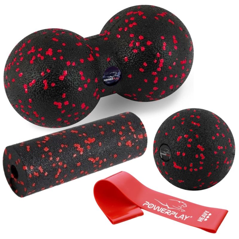 Набір для масажу та йоги PowerPlay PP_4091 EPP (2 м“ячики + валик масажер 15*5,3 см.) Red + резинка 11кг. опір Набір для масажу та йоги PowerPlay PP_4091 EPP (2 м“ячики + валик масажер 15*5,3 см.) Red + резинка 11кг. опір