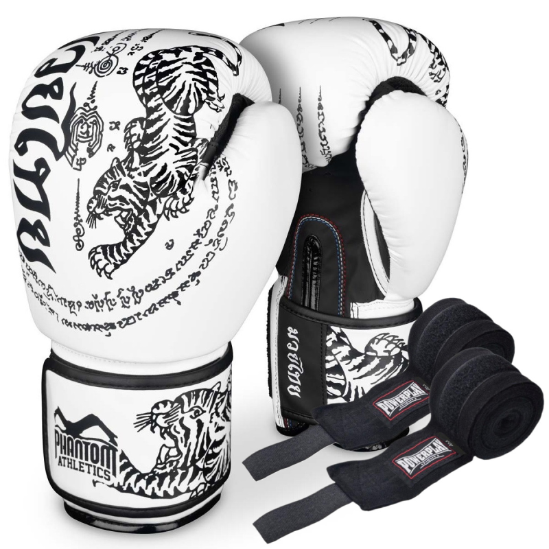 Боксерські рукавиці Phantom Muay Thai White 10 унцій (капа в подарунок)