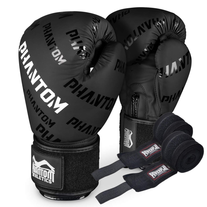 Боксерські рукавиці Phantom APEX Velcro Black 12 унцій (Бинти 4м. в подарунок) Боксерські рукавиці Phantom APEX Velcro Black 12 унцій (Бинти 4м. в подарунок)