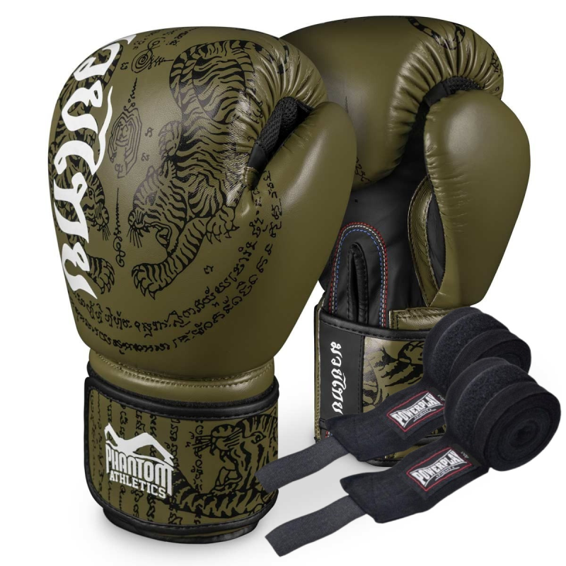 Боксерські рукавиці Phantom Muay Thai Army 12 унцій (Бинти 4м. в подарунок) Боксерські рукавиці Phantom Muay Thai Army 12 унцій (Бинти 4м. в подарунок)