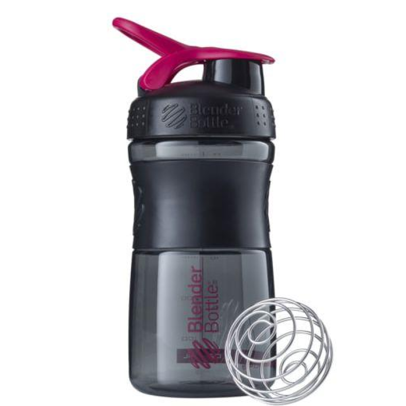 Шейкер спортивний (пляшка) BlenderBottle SportMixer Flip 20oz/590ml Black/Pink