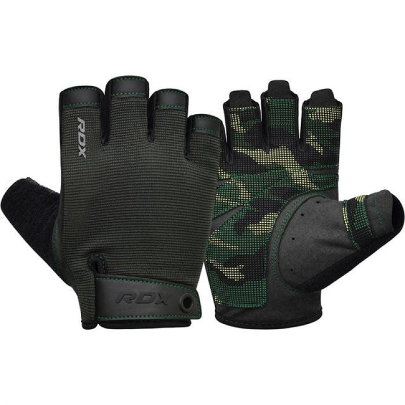 Рукавички для фітнесу RDX T2 Half Army Green PLUS-L
