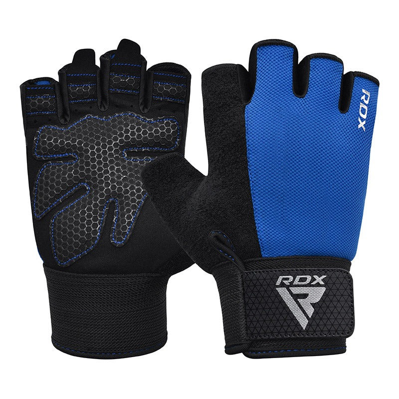 Рукавички для фітнесу RDX W1 HALF BLUE PLUS-S Рукавички для фітнесу RDX W1 HALF BLUE PLUS-S
