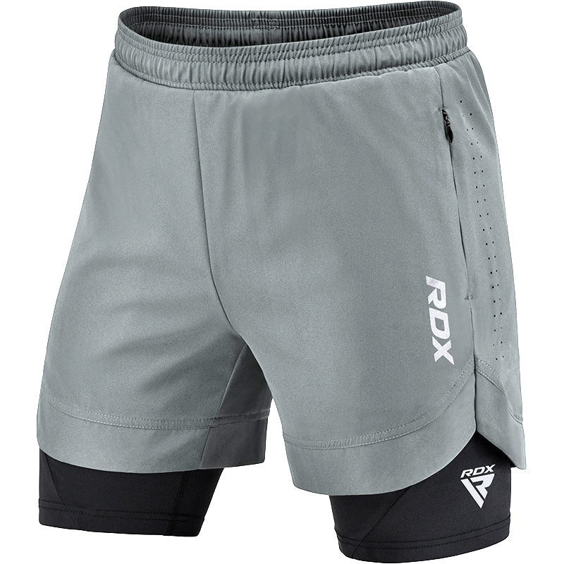 Компресійні шорти для RDX MMA T16 2-в-1 GREY/BLACK-S Компресійні шорти для RDX MMA T16 2-в-1 GREY/BLACK-S