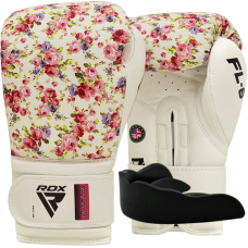 Боксерські рукавиці RDX  FL-6 WHITE-12 унцій (капа в комплекті)