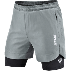 Компресійні шорти для RDX MMA T16 2-в-1 GREY/BLACK-M