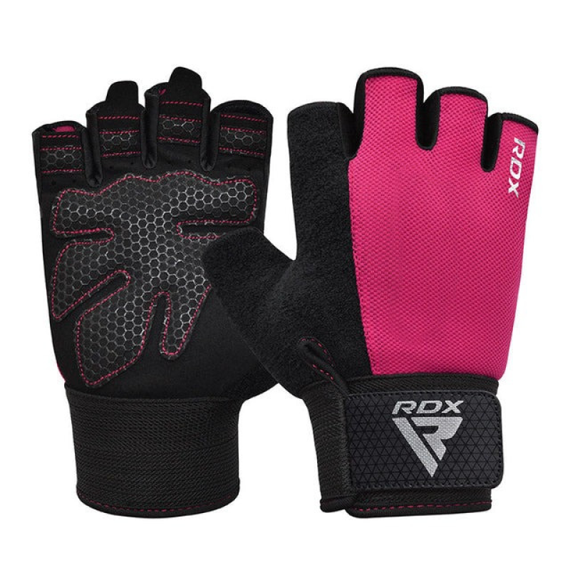 Рукавички для фітнесу RDX W1 HALF PINK PLUS-M