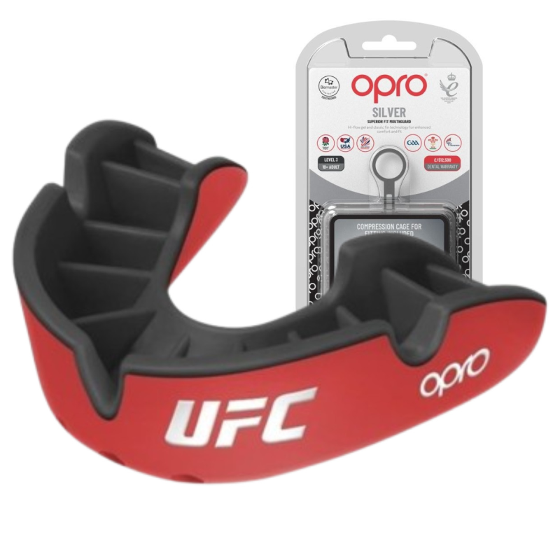Капа OPRO Silver UFC доросла (вік 11+) Red/Black (ufc.102514002)