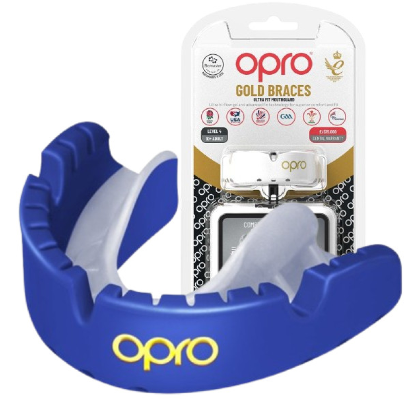 Капа OPRO Gold Braces під брекети доросла (вік 11+) Dark Blue/Pearl (art.102506002) Капа OPRO Gold Braces під брекети доросла (вік 11+) Dark Blue/Pearl (art.102506002)