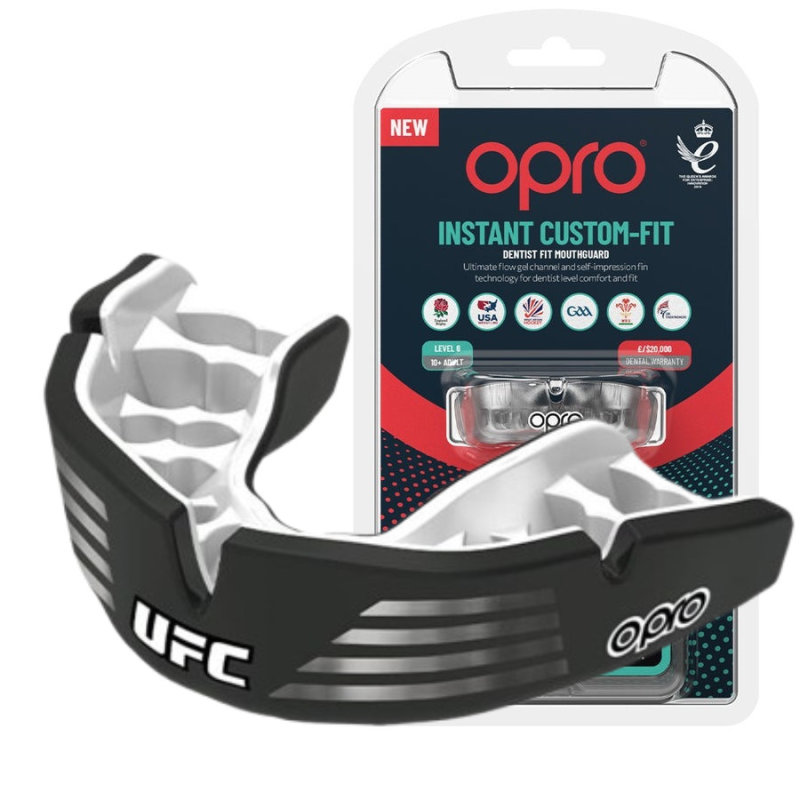 Капа OPRO Instant Custom-Fit UFC доросла (вік 11+)  Silver/Black (art.102529002)
