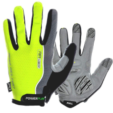 Велорукавиці PowerPlay 6551 Салатово-сірі XXL