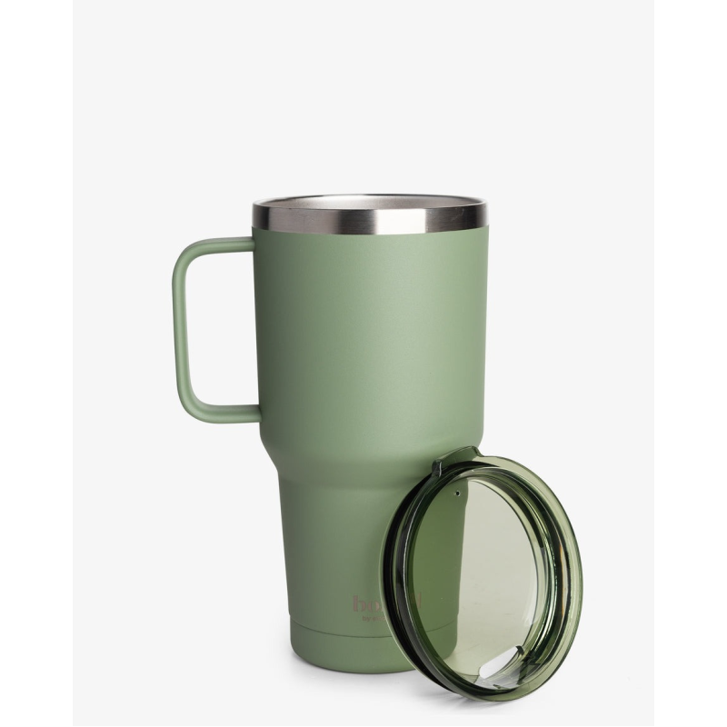 Термостакан (ізольована чашка) Bohtal з ручкою з нержавіючої сталі Tumbler Green 900 ml