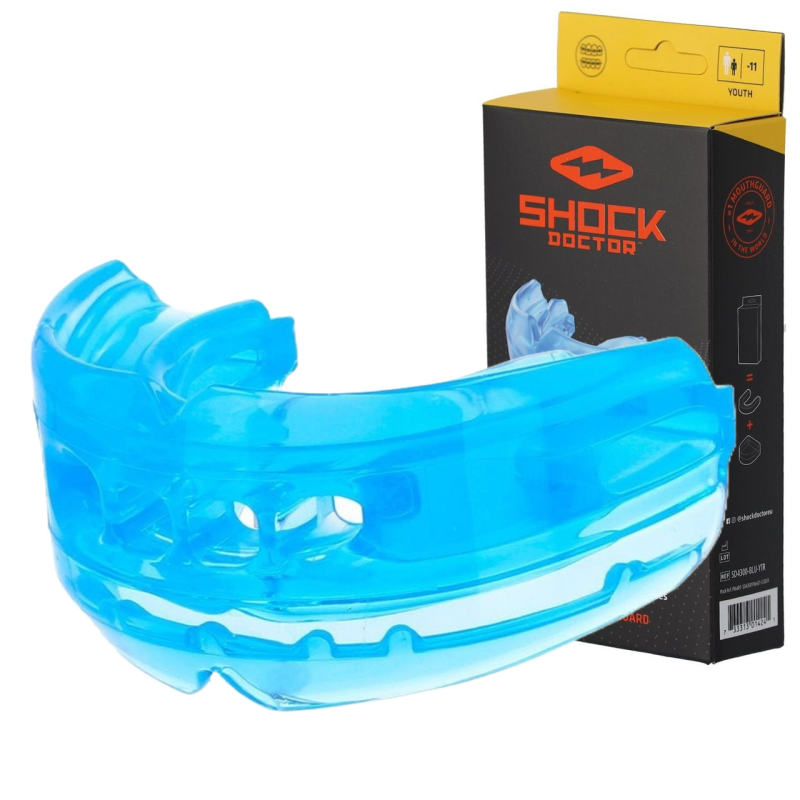 Капа Shock Doctor Double Braces під брекети, верхні та нижні зуби, доросла (вік 12+) Blue (art. 4300-BLU-AD) Капа Shock Doctor Double Braces під брекети, верхні та нижні зуби, доросла (вік 12+) Blue (art. 4300-BLU-AD)