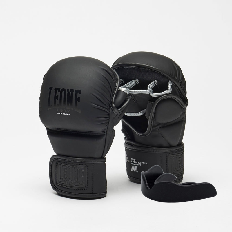 Рукавиці греплінгові для ММА Leone BLACK Edition S (капа в комплекті)