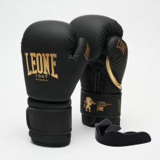 Боксерські рукавиці Leone GN059D Black/Gold 10 унцій (капу в комплекті)
