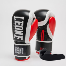 Боксерські рукавиці Leone GN333 LOGO WACS Black 10 унцій (капу в комплекті)