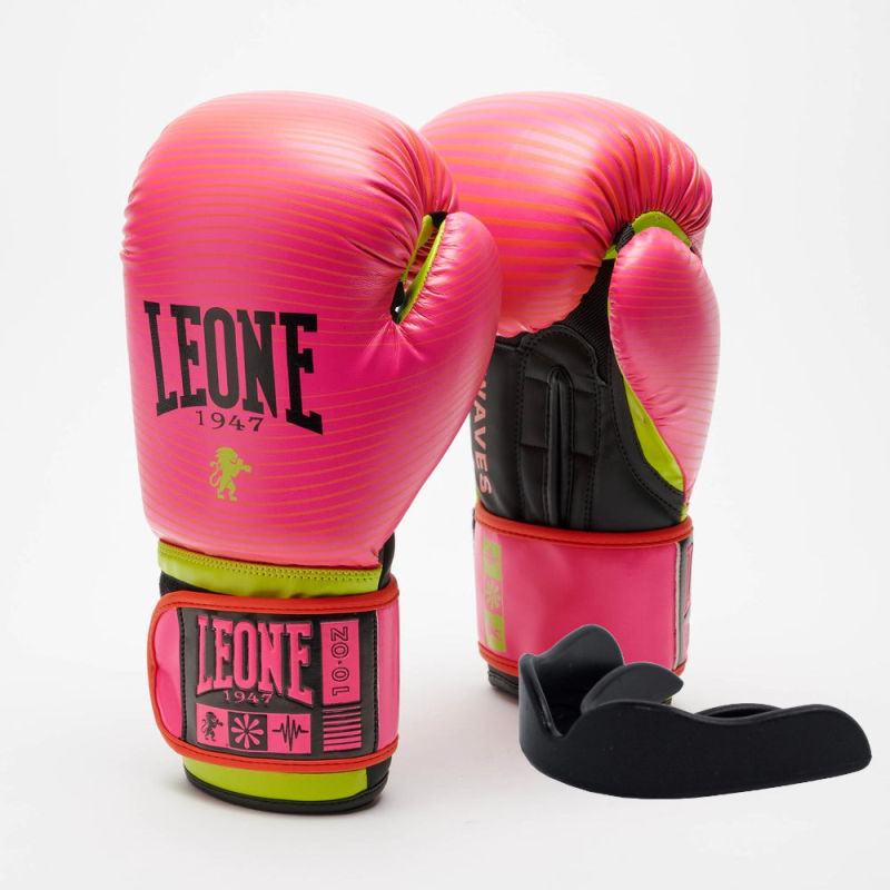 Боксерські рукавиці Leone GN313 WAVES Fuxia 12 унцій (капу в комплекті)