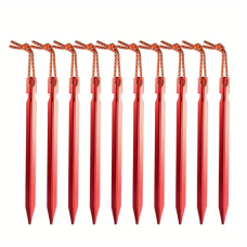 Трикутні металеві кілки для наметів з мотузкою 10 шт. (18 см) Червоний