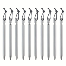 Трикутні металеві кілки для наметів з мотузкою 10 шт. (18 см) Сірий