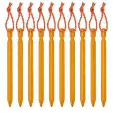 Трикутні металеві кілки для наметів з мотузкою 10 шт. (18 см) Золотий