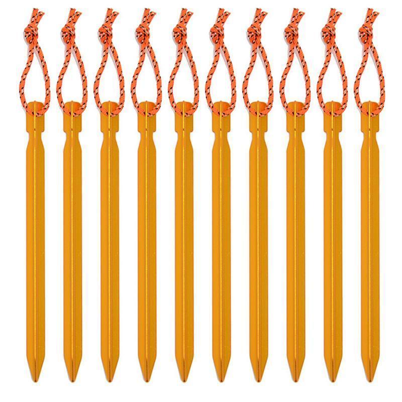 Трикутні металеві кілки для наметів з мотузкою 10 шт. (18 см) Золотий Трикутні металеві кілки для наметів з мотузкою 10 шт. (18 см) Золотий