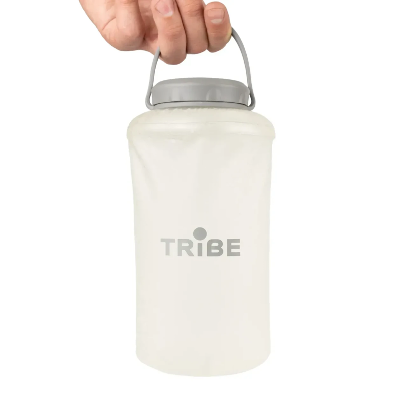 Складана пляшка для води Tribe Soft Bottle 1 л, TPU, легка та компактна, з ручкою для перенесення (T-FE-0023-crystal-white)