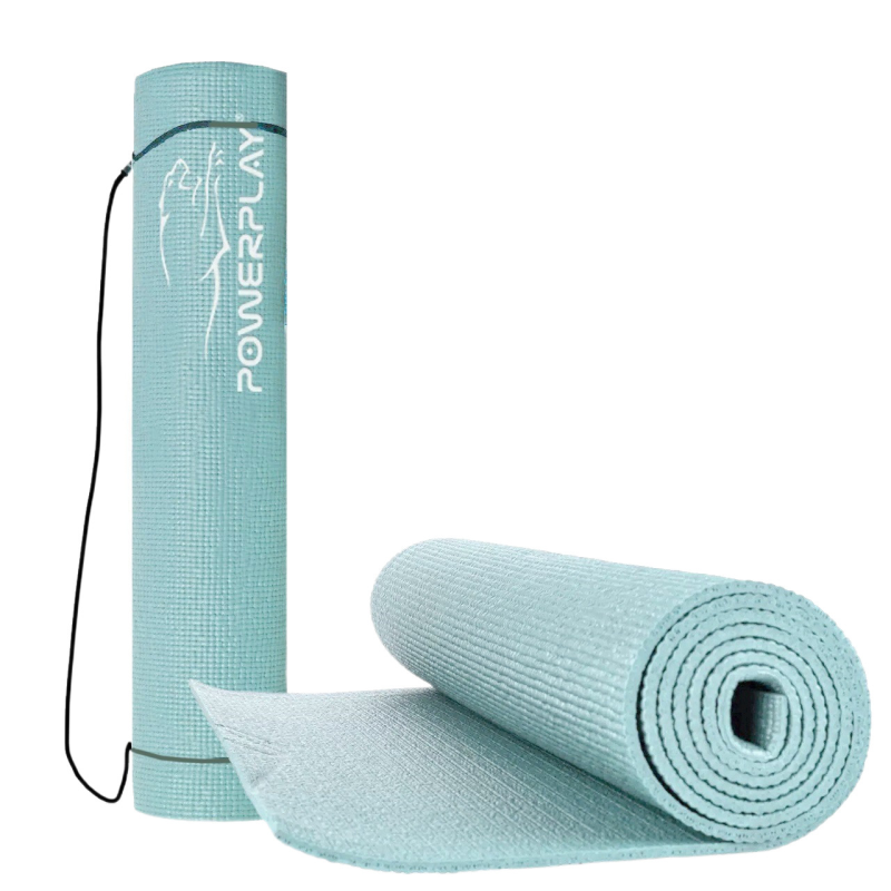 Килимок для йоги та фітнесу PowerPlay 4010 PVC Yoga Mat М“ятний (173x61x0.6)