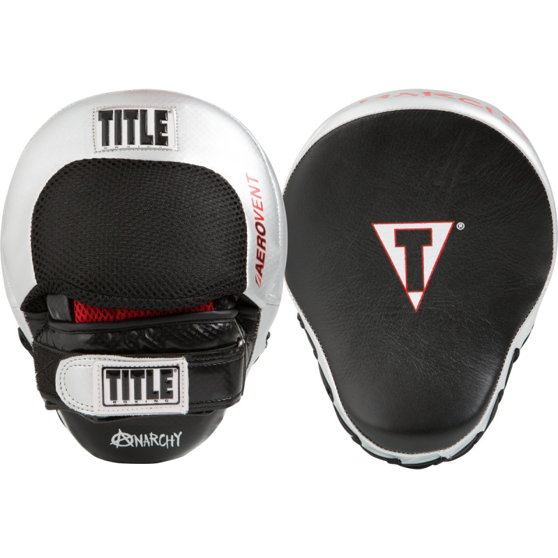 Лапи боксерські TITLE Boxing Aerovent Anarchy Punch Mitts Black/Silver