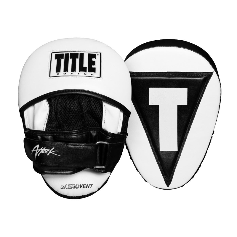 Лапи боксерські TITLE Boxing Attack “Big-T” Punch Mitts 2.0 White/Black