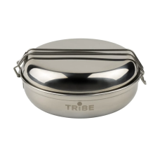 Набір посуду для туризму Tribe Single Set (0.8 л + 0.6 л), з нержавіючої сталі, у чохлі (T-FG-0009-metal)