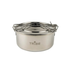 Туристичний казанок з нержавіючої сталі Tribe Tourist Pot 0.9 л з кришкою і чохлом (T-FH-0007-metal)