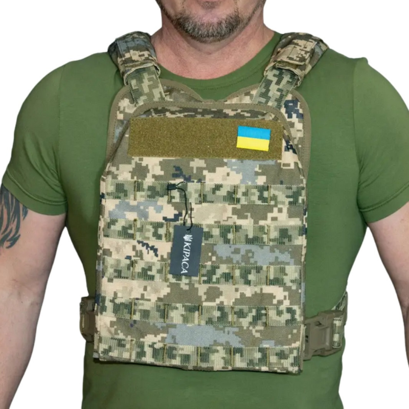 Плитоноска полегшена з кордури Kirasa піксель (Арт.KI1013) Плитоноска полегшена з кордури Kirasa піксель (Арт.KI1013)