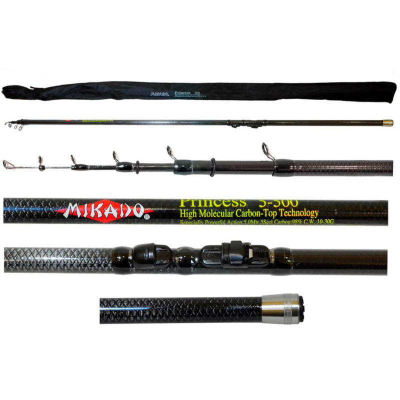 Вудка карбонова Mikado Princess з кільцями 6м Carbon (GL5834)