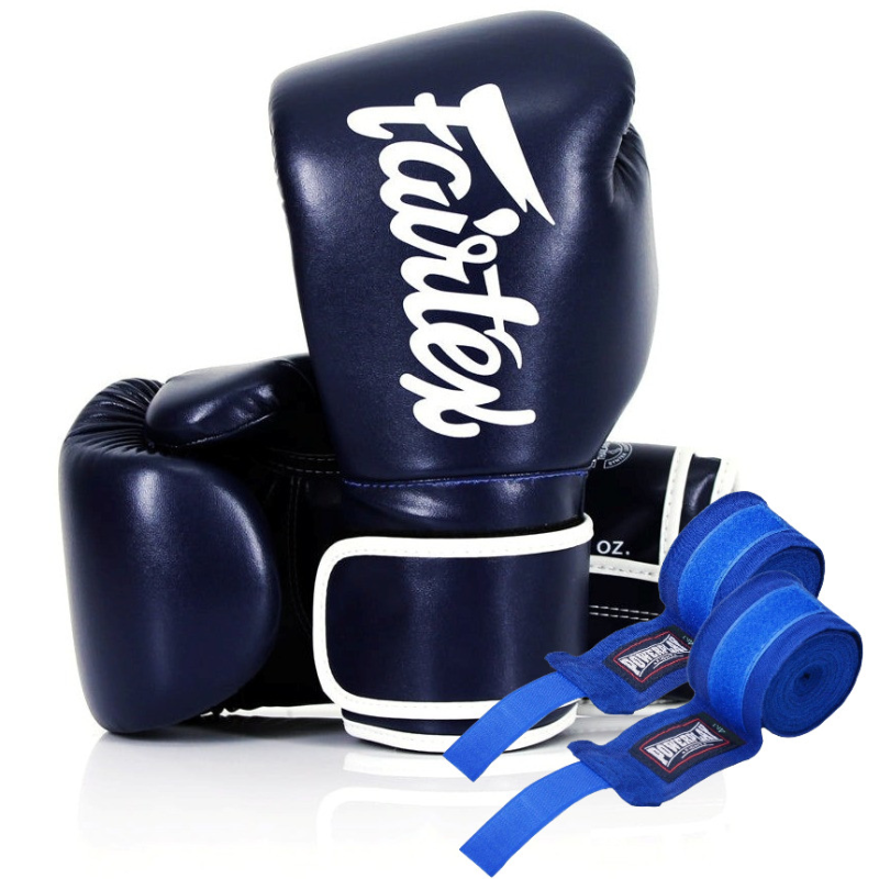 Боксерські рукавиці Fairtex BGV14 Blue 14 унцій (бинти в комплекті)