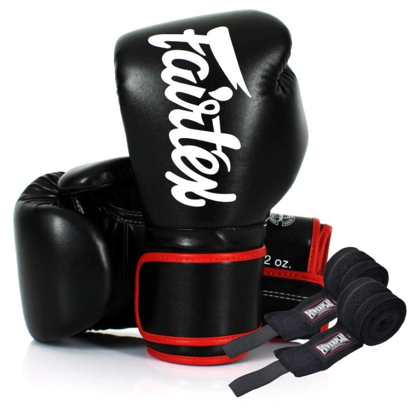 Боксерські рукавиці Fairtex BGV14 Black 16 унцій (бинти в комплекті)