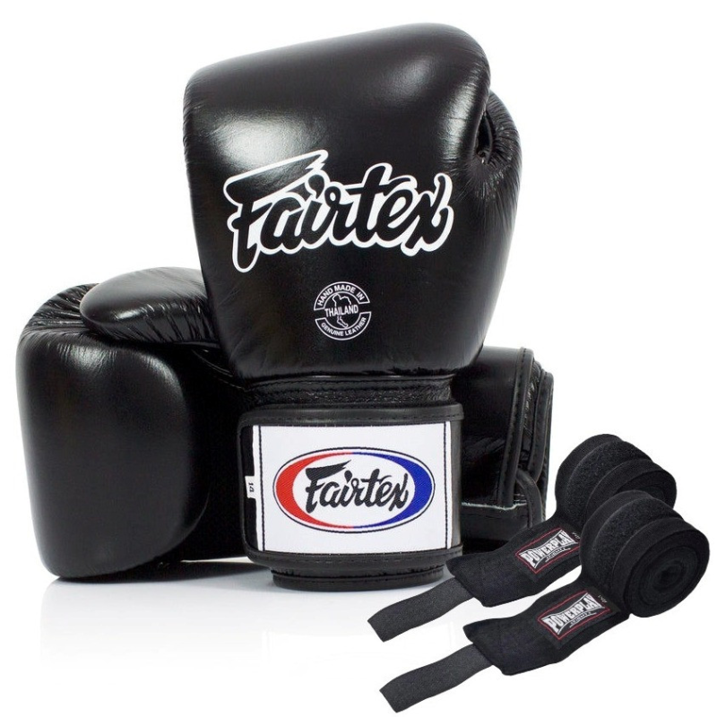 Боксерські рукавиці Fairtex BGV1 Black 10 унцій (бинти в комплекті)