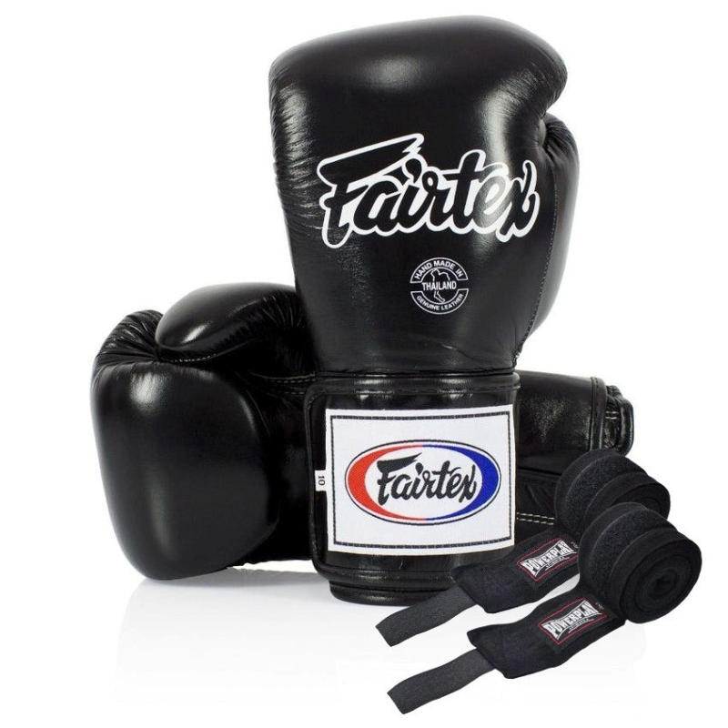 Боксерські рукавиці Fairtex BGV5 Black 10 унцій (бинти в комплекті)