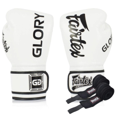 Боксерські рукавиці Fairtex BGVG1 White 14 унцій (бинти в комплекті)