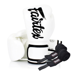 Боксерські рукавиці Fairtex BGV14 White 16 унцій (бинти в комплекті)