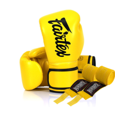 Боксерські рукавиці Fairtex BGV14 Yellow 12 унцій (бинти в комплекті)